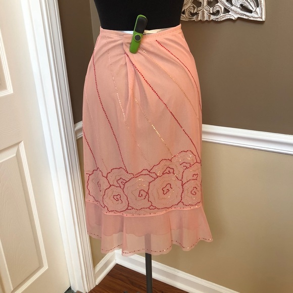 Vintage | BCBGMaxAzria | Sequin Mesh Midi Skirt - Picture 5 of 6